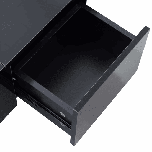Mesa de centro 100x50 cm - moderna com gavetas e compartimento deslizante - preto brilhante Mesa de centro 100x50 cm - moderna com gavetas e compartimento deslizante - preto brilhante