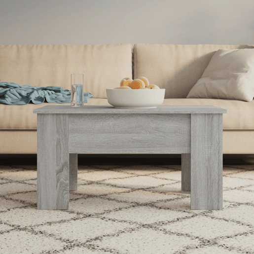 Mesa de Centro, Mesa baixa, 79x49x41cm derivados de madeira cinzento sonoma