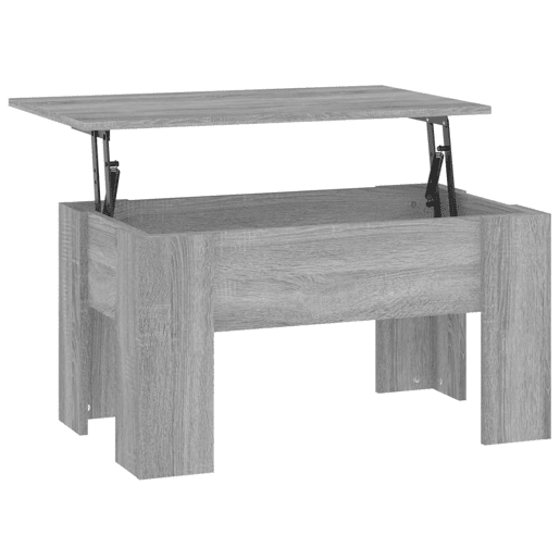 Mesa de Centro, Mesa baixa, 79x49x41cm derivados de madeira cinzento sonoma