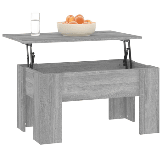 Mesa de Centro, Mesa baixa, 79x49x41cm derivados de madeira cinzento sonoma