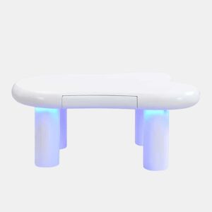 Mesa de centro nuvem - MDF com iluminação LED 16 cores - Branco