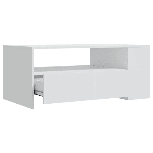 Mesa de Centro, Mesa baixa, 102x55x42 cm derivados de madeira branco