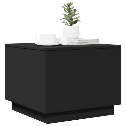 Mesa de Centro, Mesa baixa, com luzes LED 50x50x40 cm preto