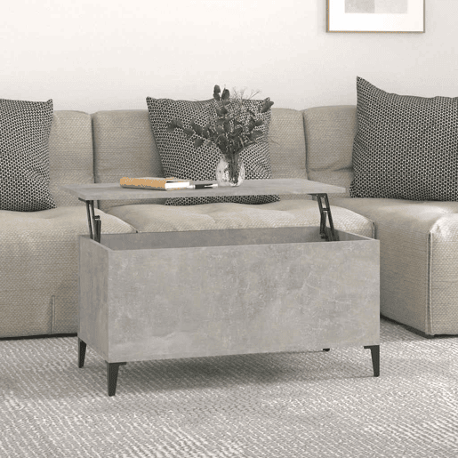 Mesa de Centro, Mesa baixa, 90x44,5x45 derivados de madeira cinzento cimento