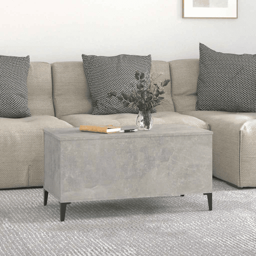 Mesa de Centro, Mesa baixa, 90x44,5x45 derivados de madeira cinzento cimento