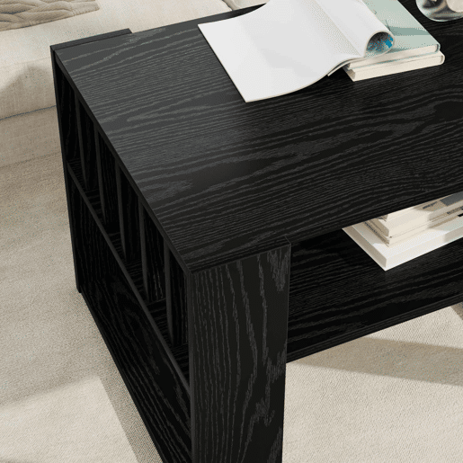 Mesa de Centro, Mesa baixa, Carvalho Preto 66 x 49,5 x 45 cm