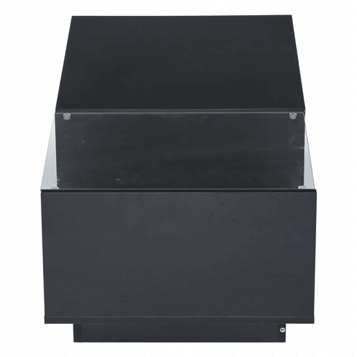 Mesa de café elevável 50x100x(33-46,5) cm - Mesa de sala com arrumação oculta, design de alto brilho, com LED