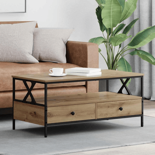 Mesa de Centro, Mesa baixa, with Drawer carvalho artisiano 100 x 51 x 45 cm