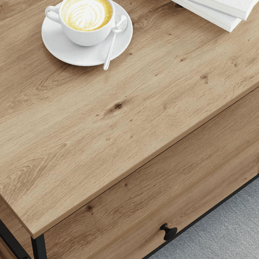 Mesa de Centro, Mesa baixa, with Drawer carvalho artisiano 100 x 51 x 45 cm