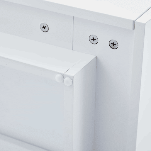 Mesa de centro quadrada com rotação de 360° - 70x70x36 cm - com 1 gaveta - Branco e Natural