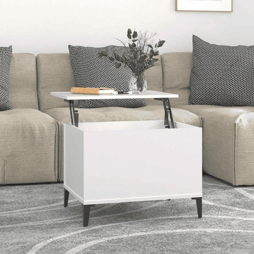 Mesa de Centro, Mesa baixa, 60x44,5x45 cm derivados de madeira branco