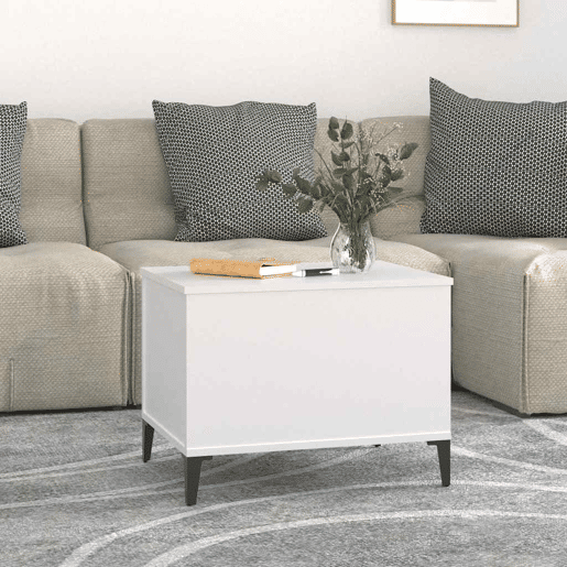 Mesa de Centro, Mesa baixa, 60x44,5x45 cm derivados de madeira branco