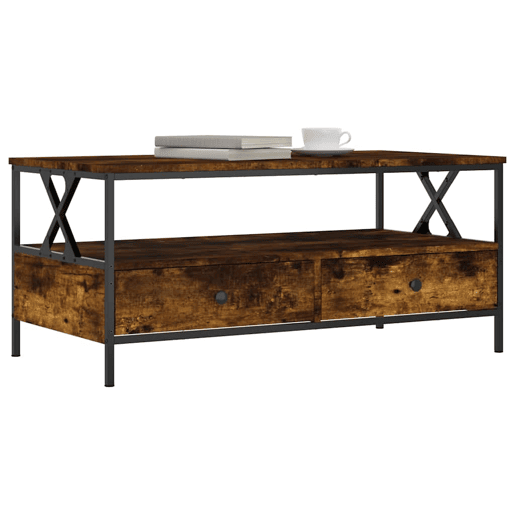 Mesa de Centro, Mesa baixa, 100x51x45 cm derivados madeira carvalho fumado