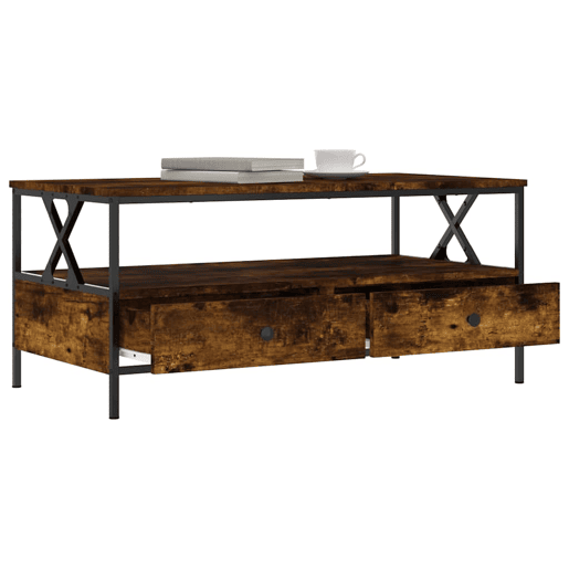 Mesa de Centro, Mesa baixa, 100x51x45 cm derivados madeira carvalho fumado