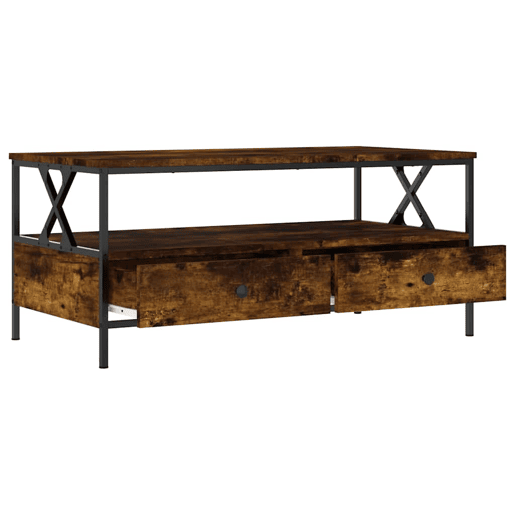 Mesa de Centro, Mesa baixa, 100x51x45 cm derivados madeira carvalho fumado