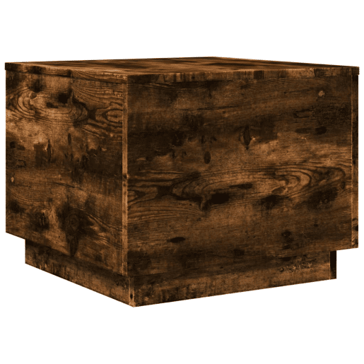 Mesa de Centro, Mesa baixa, com luzes LED 50x50x40 cm carvalho fumado