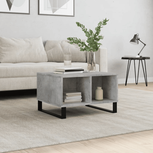 Mesa de Centro, Mesa baixa, 60x50x36,5 cm derivados de madeira cinza cimento