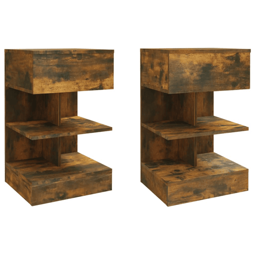 Soluna Home - Mesas de cabeceira Madeira 2 piezas 40 x 35 x 65 cm