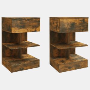 Soluna Home - Mesas de cabeceira Madeira 2 piezas 40 x 35 x 65 cm