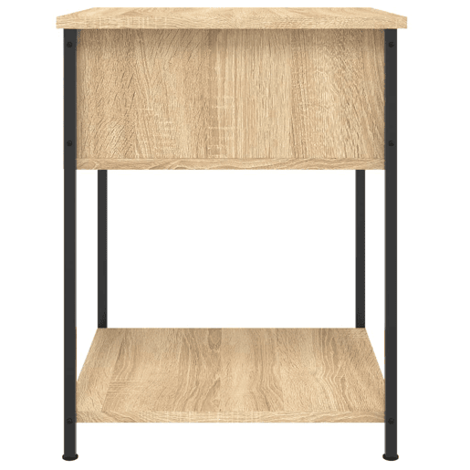 Soluna Home - Mesas de cabeceira Madeira trabalhada e ferro 2 piezas 44 x 45 x 58 cm