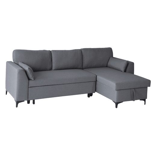 LOGAN Sofá-cama de canto de 3 lugares cinzento LOGAN Sofá-cama de canto de 3 lugares cinzento