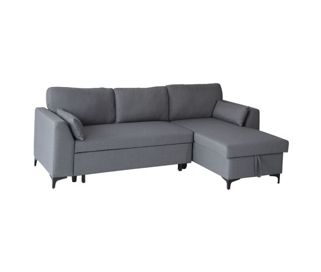 Sofá chaise longue cama 3 plazas gris LOGAN