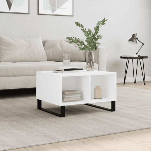 Mesa de Centro, Mesa baixa, 60x50x36,5 cm derivados de madeira branco