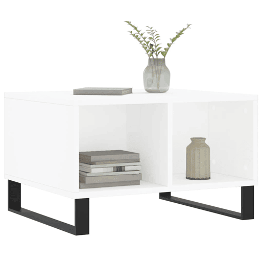 Mesa de Centro, Mesa baixa, 60x50x36,5 cm derivados de madeira branco