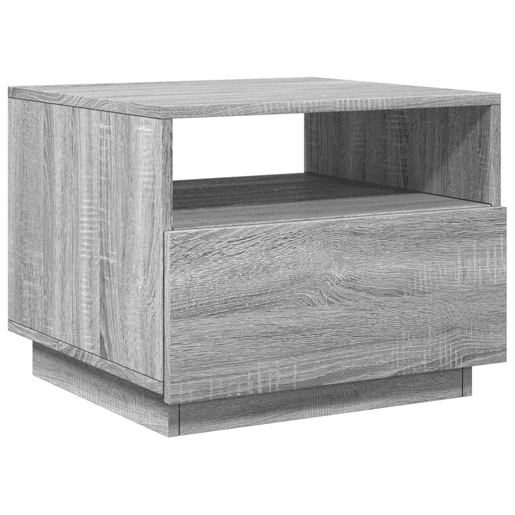 Mesa de Centro, Mesa baixa, com luzes LED 50x49x40 cm cinzento sonoma
