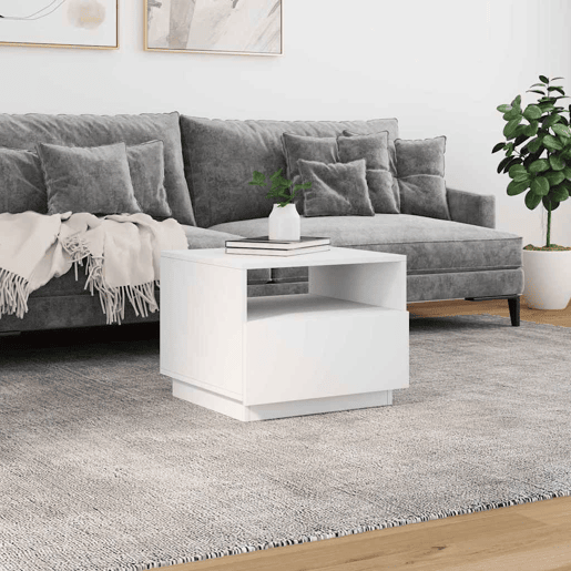 Mesa de Centro, Mesa baixa, com luzes LED 50x49x40 cm branco