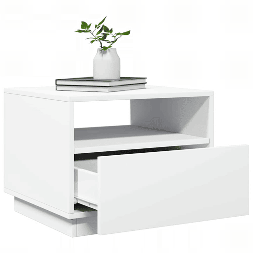Mesa de Centro, Mesa baixa, com luzes LED 50x49x40 cm branco