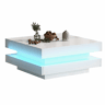 Mesa de centro contemporânea com LED em 16 cores - forma quadrada - Branco