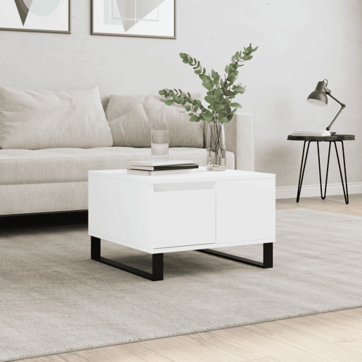 Mesa de Centro, Mesa baixa, 55x55x36,5 cm derivados de madeira branco