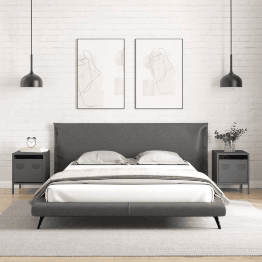 Soluna Home - Mesas de cabeceira Aço laminado a frio 2 piezas 35 x 39 x 43,5 cm