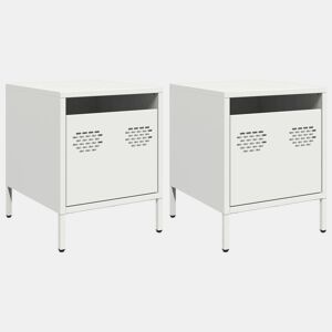 Soluna Home - Mesas de cabeceira Aço laminado a frio 2 piezas 35 x 39 x 43,5 cm