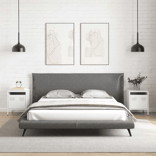Soluna Home - Mesas de cabeceira Aço laminado a frio 2 piezas 35 x 39 x 43,5 cm