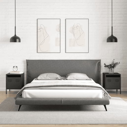 Soluna Home - Mesas de cabeceira Aço laminado a frio 2 piezas 35 x 39 x 43,5 cm