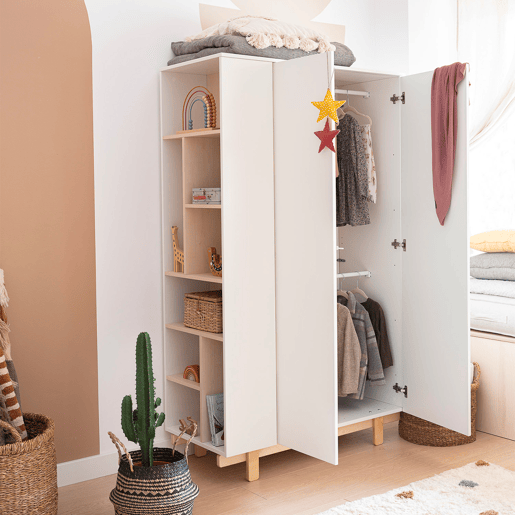 Roupeiro 2 portas Wood Luck Romy Branco