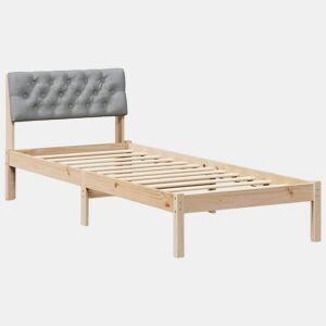 Estrutura de cama de solteiro simple - Marrom e cinza claro 80 x 200 cm