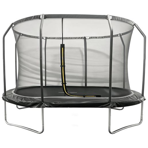 Trampolim oval 366x244cm preto SYDNEY + rede e escada