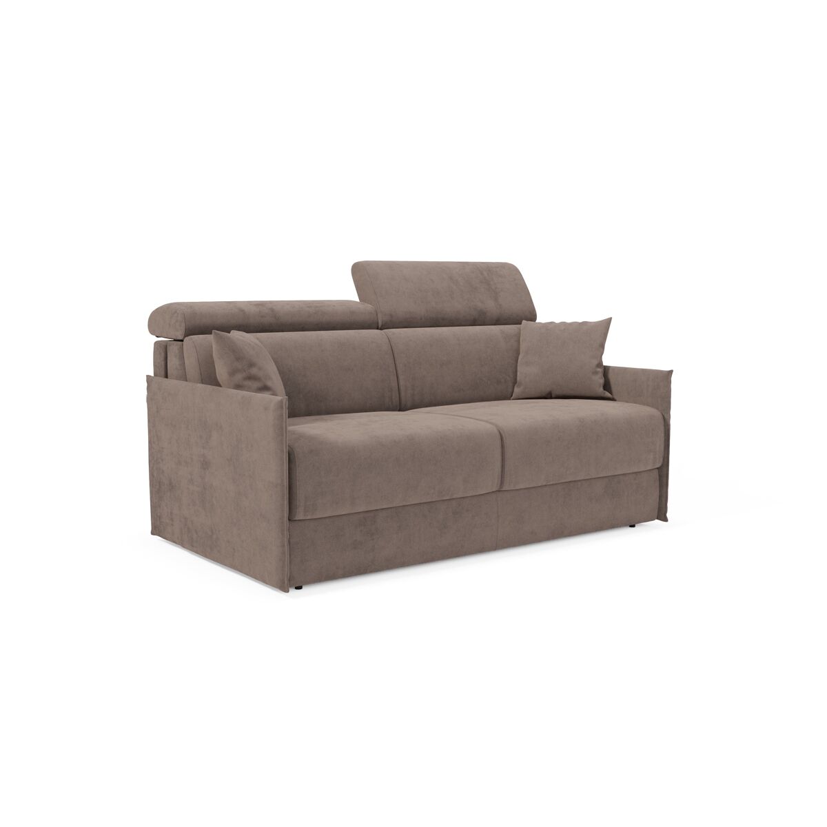 Miryam sofá cama con reposacabezas reclinables en suave tejido antimanchas t31 169 cm marron