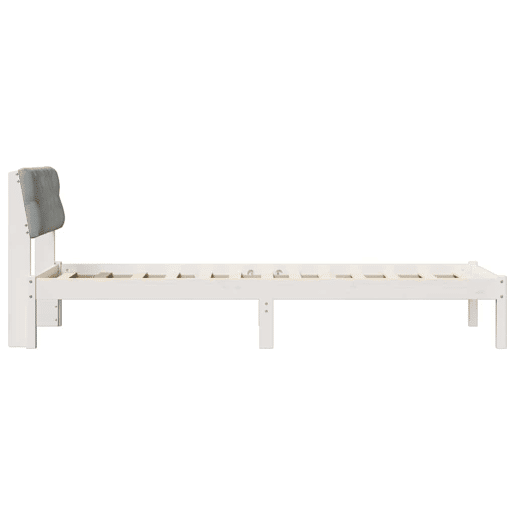 Estrutura de cama de solteiro para adultos Branco e cinza claro 80 x 200 cm