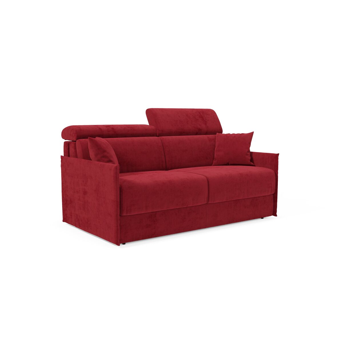 Miryam sofá cama con reposacabezas reclinables en suave tejido antimanchas t31 189 cm rojo