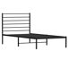 Estructura de cama Industrial con cabecero acero 105x207 Estructura de cama Industrial con cabecero acero 105x207 Negro