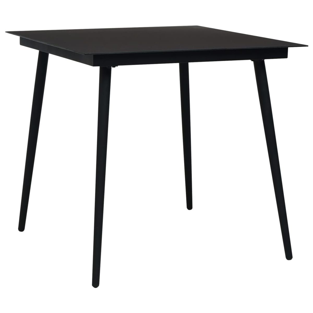 Mesa de jardín tokyo acero y vidrio negro 74x80x80 cm