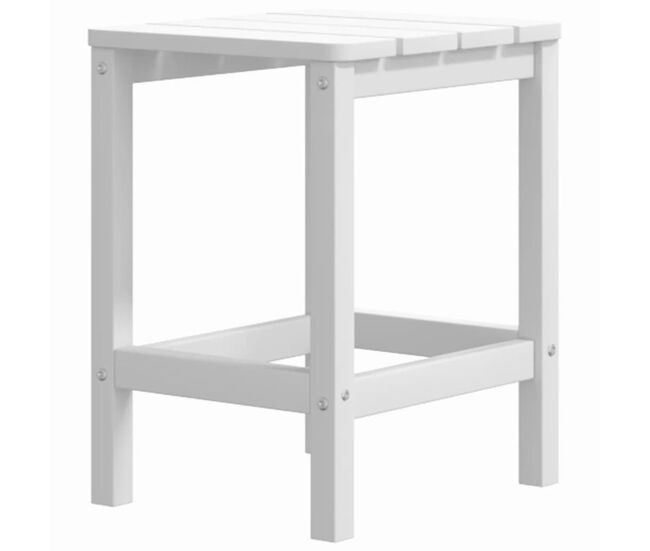 Mesa de jardín adirondack auxiliar blanco 46x38x38 cm