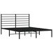 Estructura de cama Industrial con cabecero acero 146x196 Estructura de cama Industrial con cabecero acero 146x196 Negro