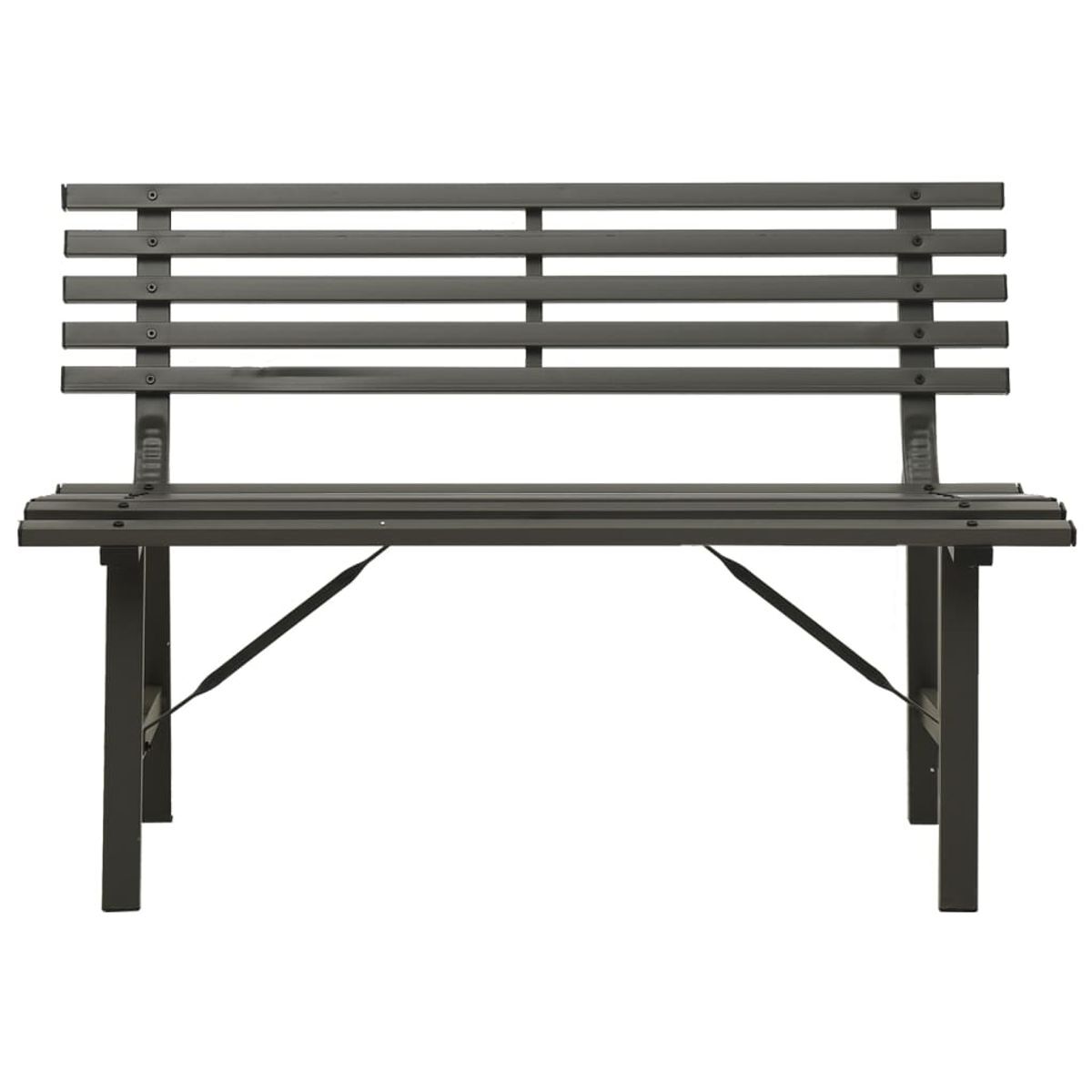Banco de jardín park acero negro 76,5x110x59 cm