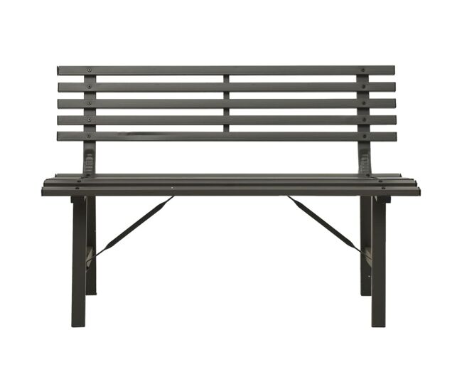 Banco de jardín park acero negro 76,5x110x59 cm