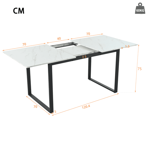 Conjunto de sala de jantar 140180x80cm - Mesa moderna com 4 cadeiras de veludo cinza
